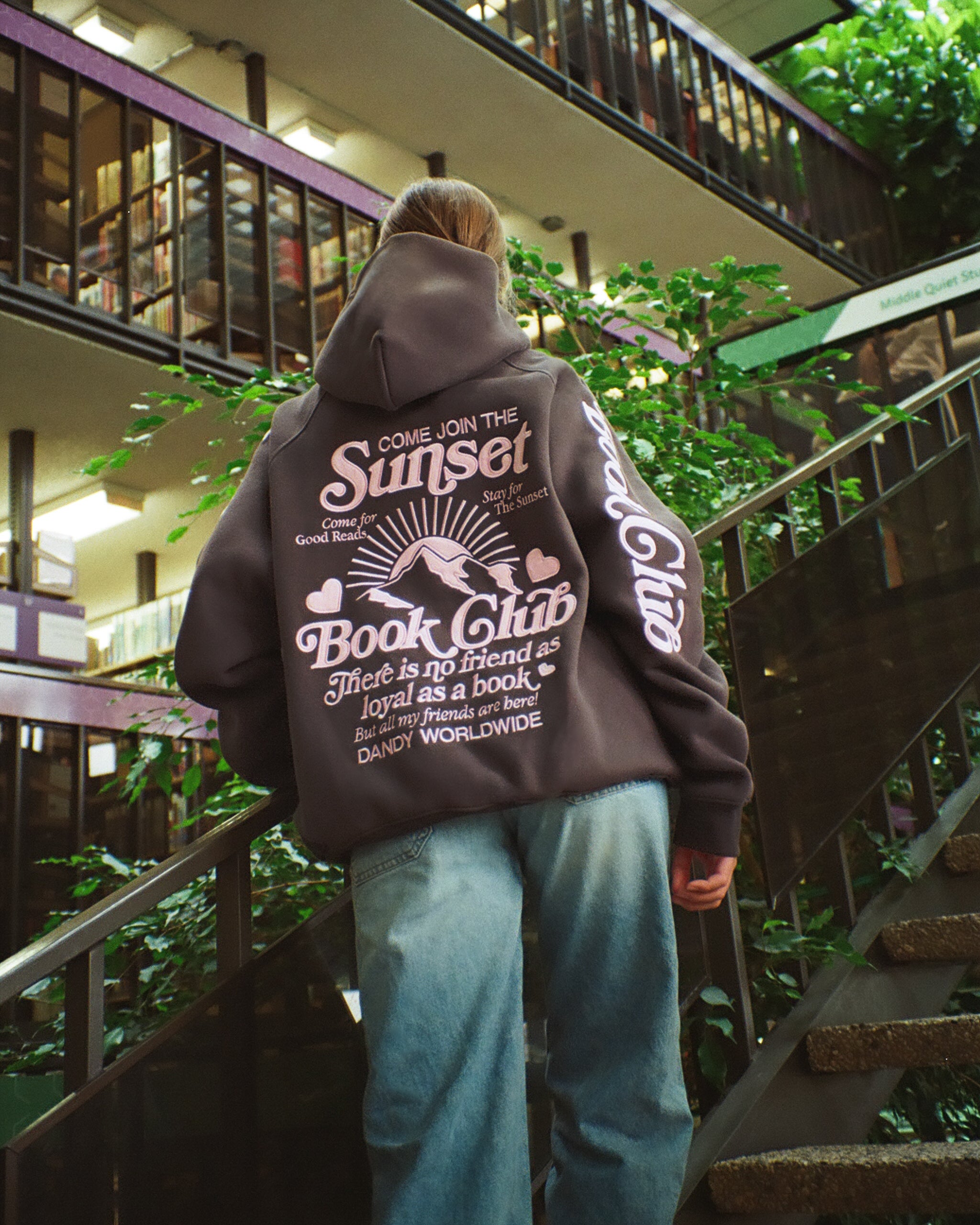 Book Club Oversized Lux Hoodie in Charcoal Gray