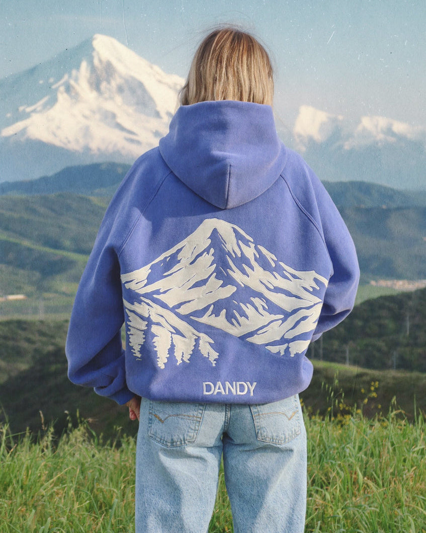 Mountain Oversized Lux Hoodie in Vintage Washed Blue