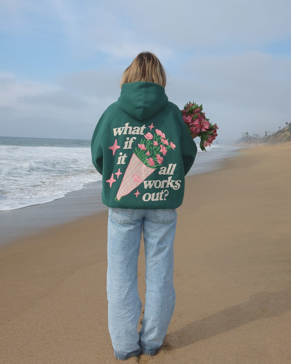 What If Oversized Lux Hoodie in Green