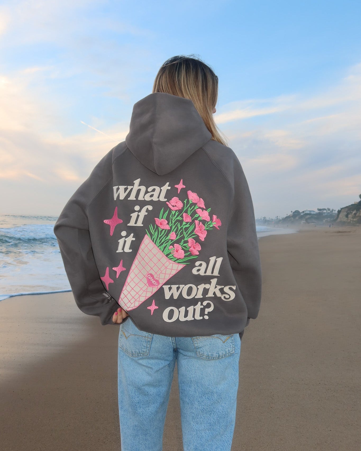 What If Oversized Lux Hoodie in Dark Gray