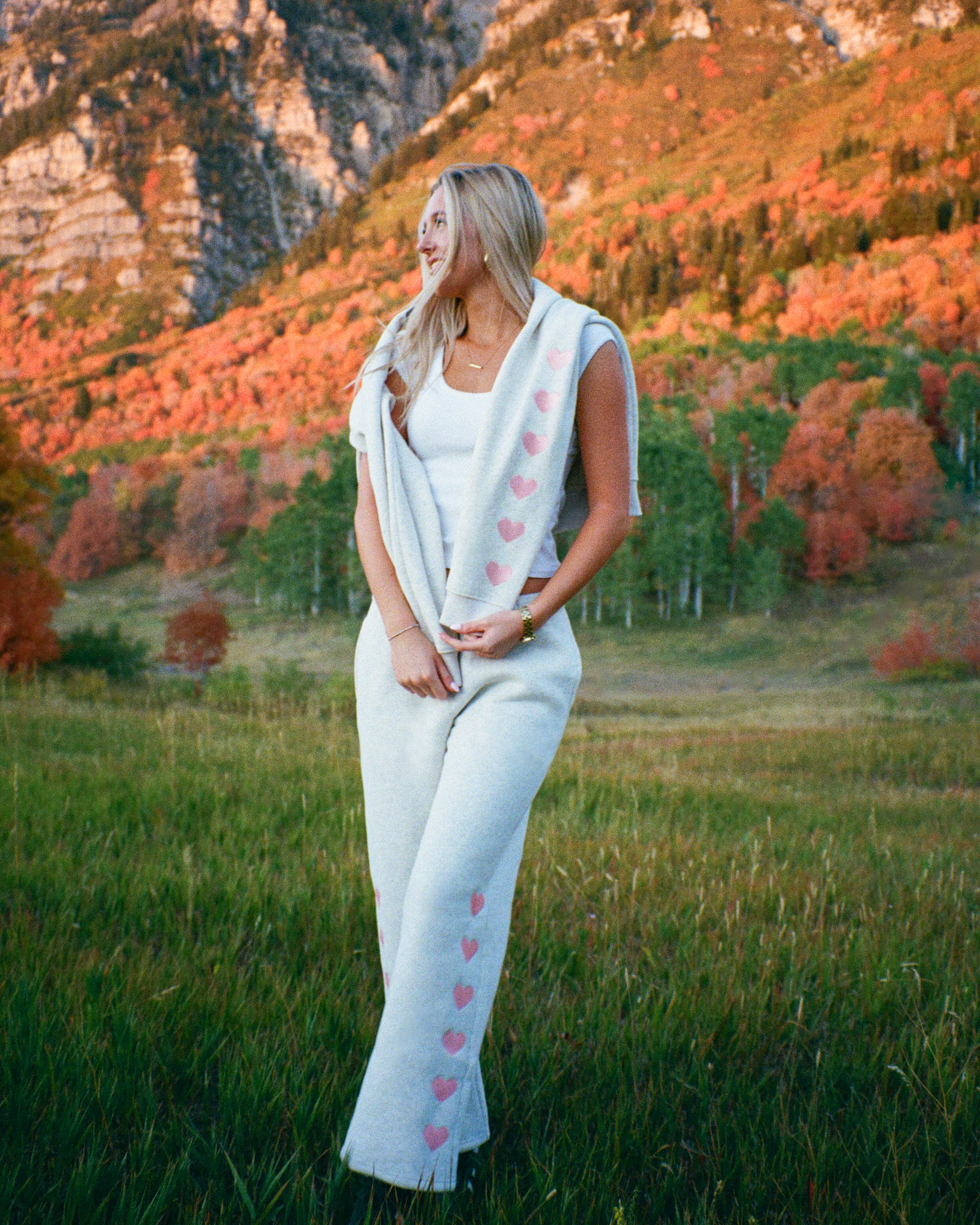 Heart on My Sleeve Sweatpants in Heather Gray