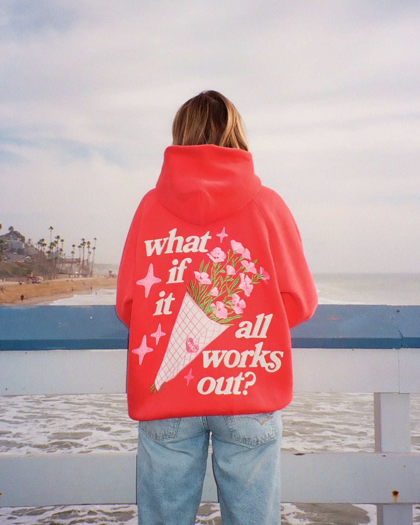 What If Oversized Lux Hoodie in Red